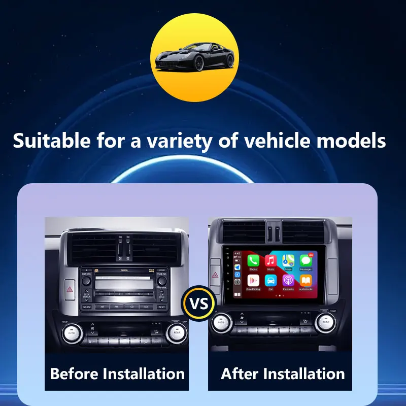 Wireless CarPlay for TOYOTA LAND CRUISER PRADO 2009 - 2013 Car Radio Video Audio Multimedia Player GPS Navigation DSP Stereo BT
