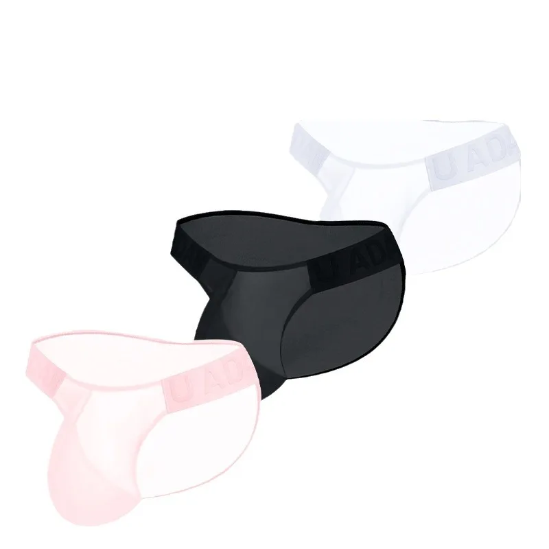 

3PCS The men's briefs feature a low-waisted, sexy and transparent design with a traditional Chinese style