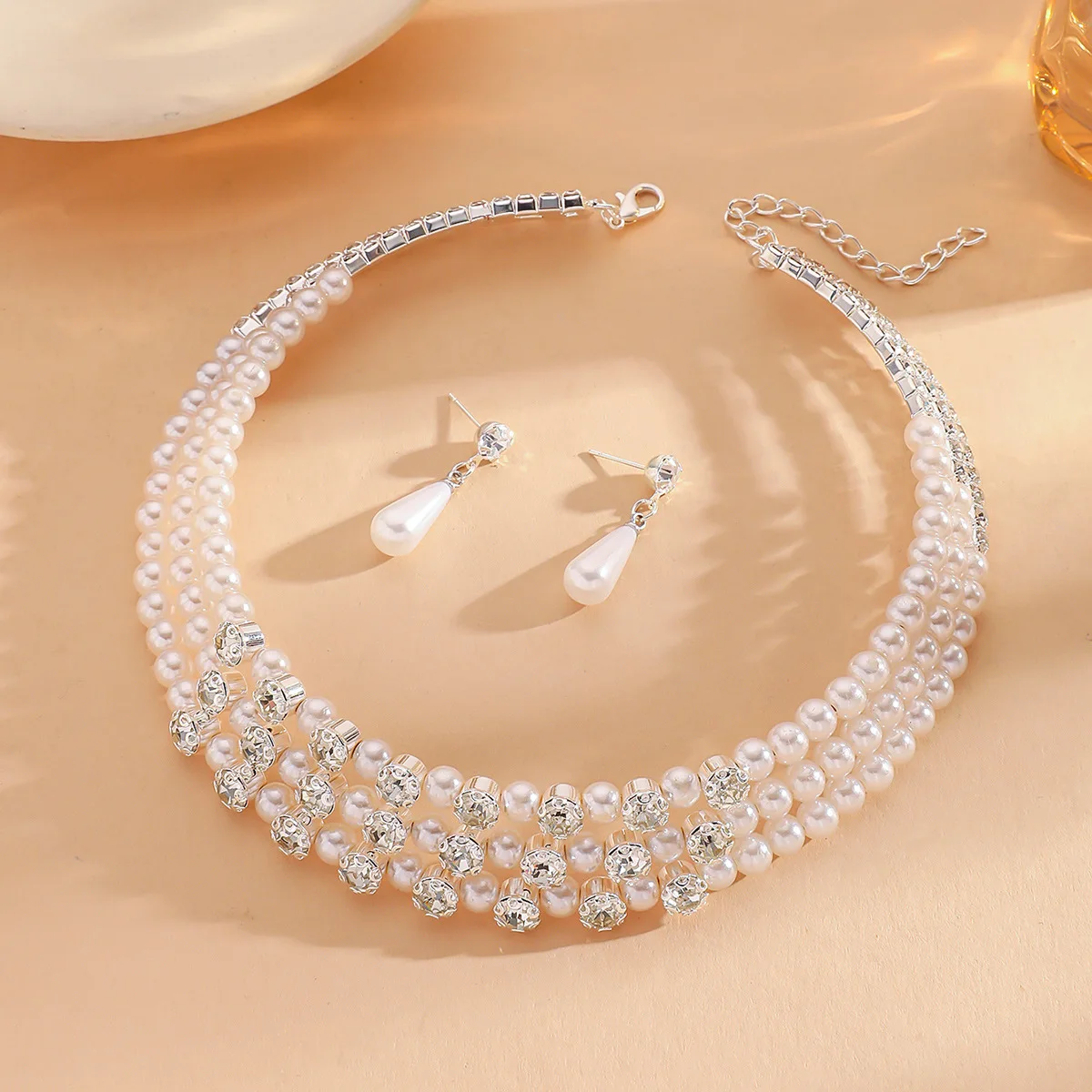 فاخر كامل الماس هندسية الزركون طوق سوار أقراط عصرية رائعة بسيطة حزمة قلادة