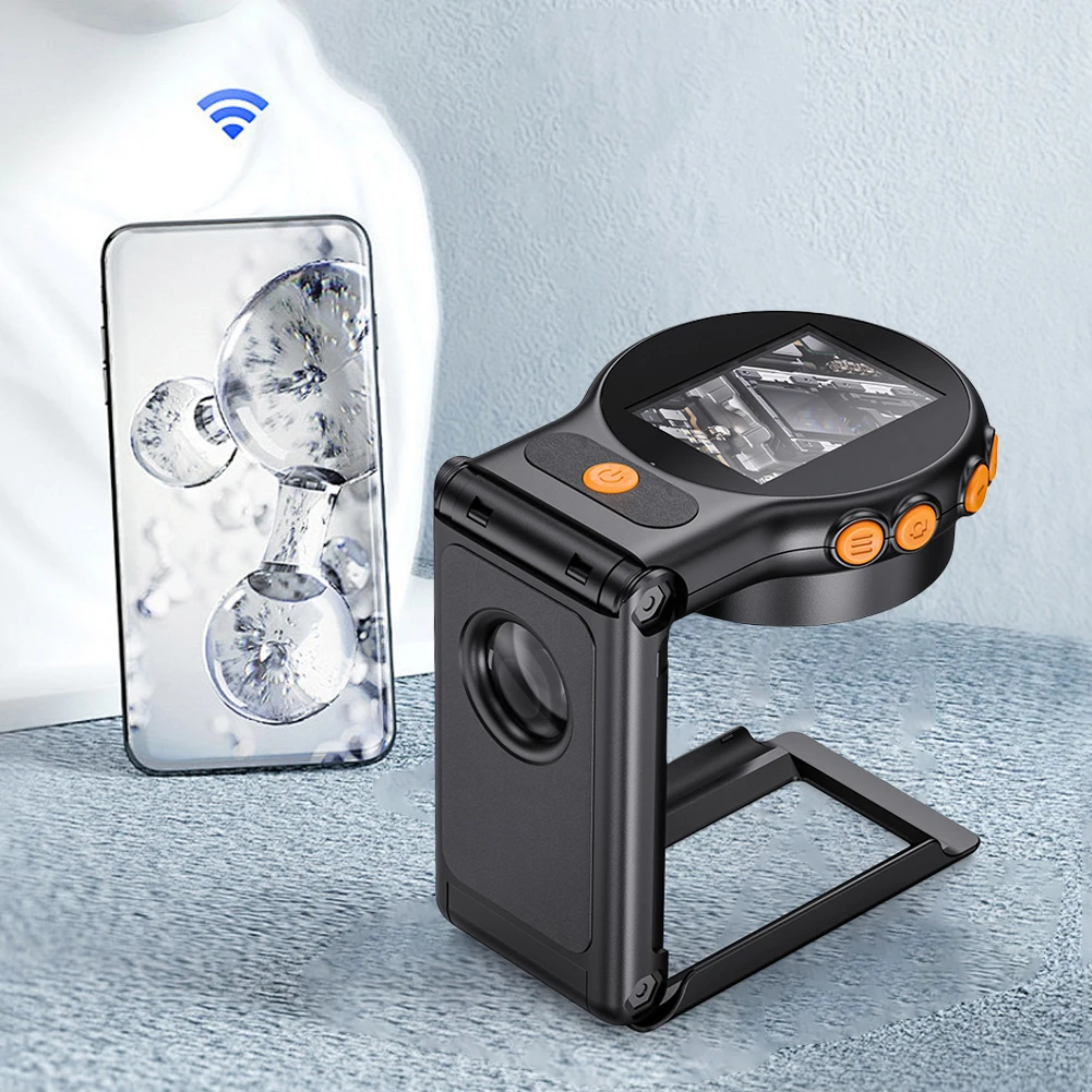 مجهر رقمي تكبير 500X مع عدسة مكبرة للعملات المعدنية الإلكترونية عالية الدقة مقاس 2 بوصة IPS كاميرا مجهر للمكتب المنزلي #2