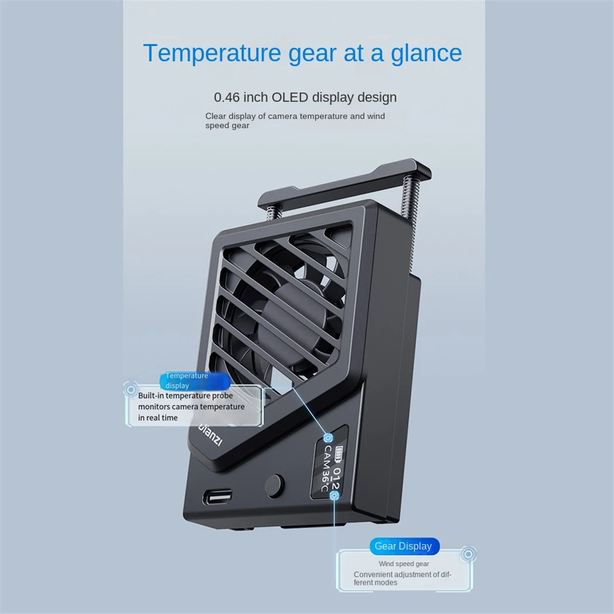 

Y16A Ulanzi Camera Cooler for DSLR Photo Camera Cell Phone Cooling Live Cooling Radiator Camera Accessories,Silver