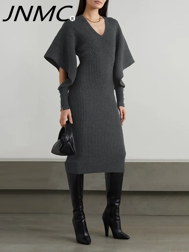 

JNMC 2024 Spring/Summer New Fashionable And Stylish Style Slim Fit And Slim Design Medium Length Knitted Dress For Women
