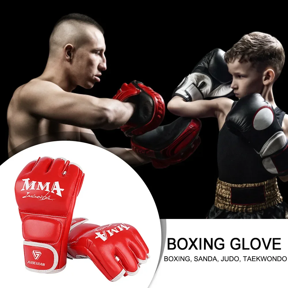 2pcs Kids Boxing Gloves PU Leather MMA Fighting Gloves Punching Bag Kickboxing Thai Gloves Professional for Kids Child Training