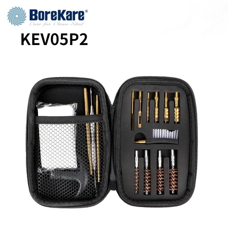 BoreKare Hot Selling Gun Cleaning Kits Tube Brush Nylon Stainless Steel Brushes Shotgun Kit in EVA Case of 17pcs Set Accessories