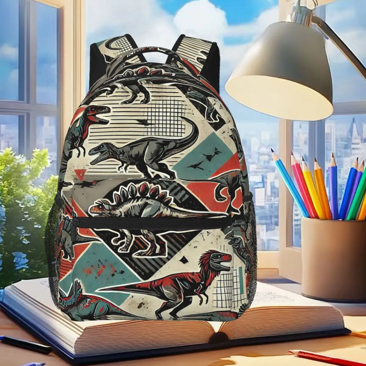 

Various Dinosaur Patterns Backpack Student Boys Girls BookBag Kids School Bag Laptop Shoulder Bags for Men Women