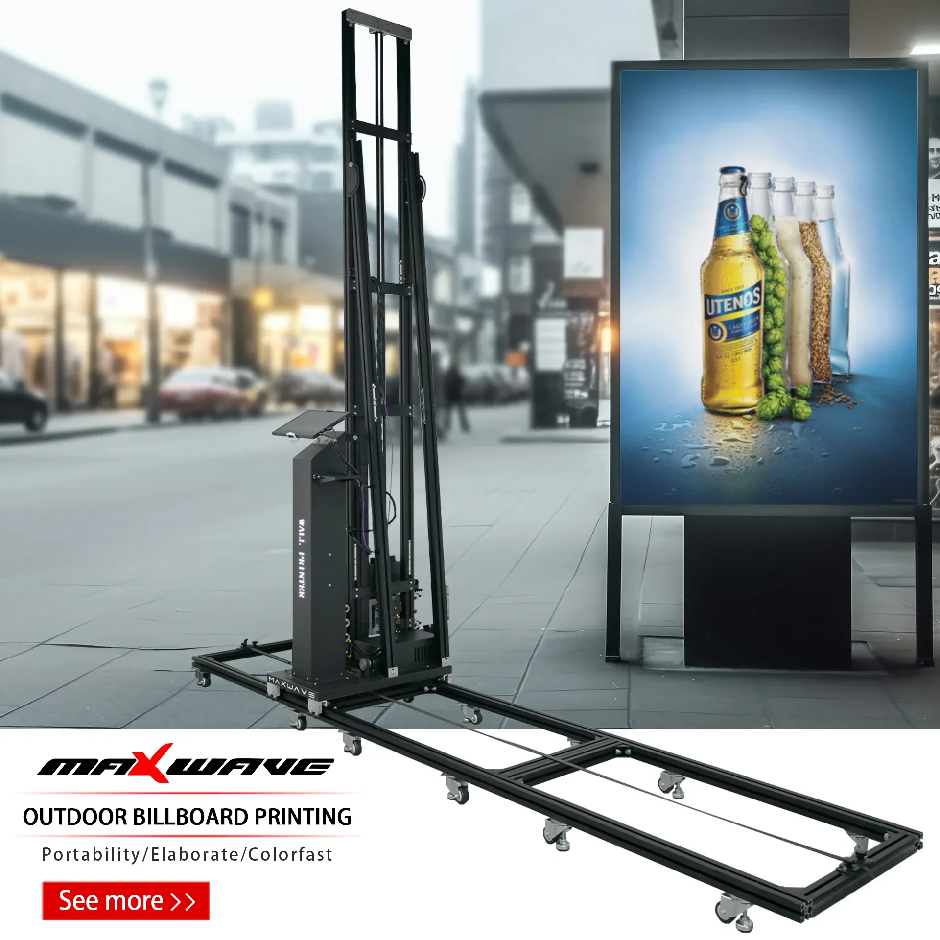 Maxwave Wall Printer Machine Outdoor Wall Painting Floor Rails Automatic Vertical 3D Printer Direct to Wall Painting Tools