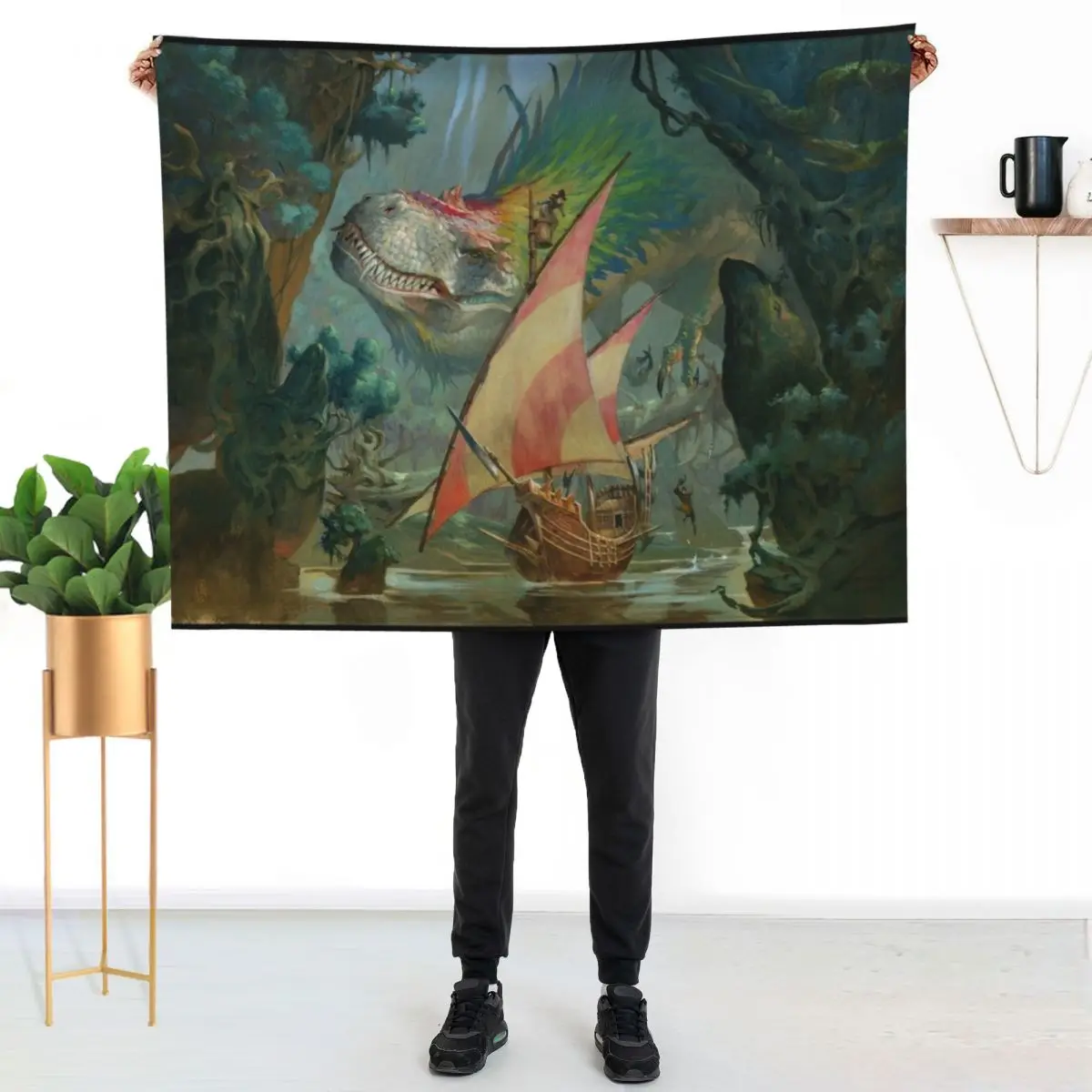 Colossal Dreadmaw Throw Blanket Softest Hairys Decoratives Plaid Vintage Hair Blankets