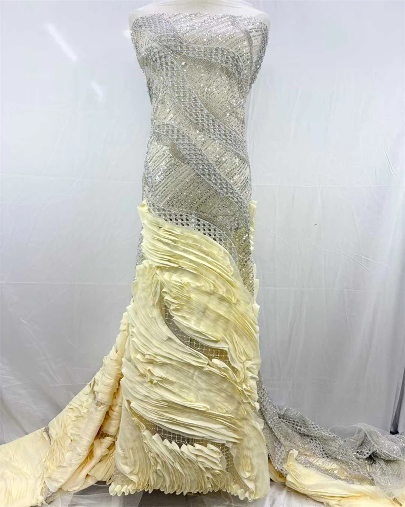 قماش دانتيل مطرز بالترتر الأفريقي الفاخر 2026 جودة عالية العريس النيجيري الزفاف الزفاف التطريز الفرنسية تول المواد