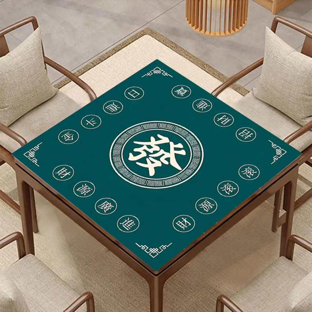 Chinese Tablecloth Noise Reduction Mahjong Table Mat for Poker Domino Mah Jongg Games Anti-slip Square Playmat Cover for Card