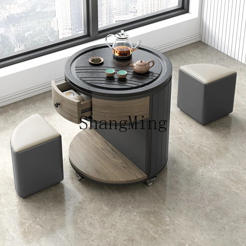 

FG small apartment household multi-functional mobile tea cart simple balcony small tea table
