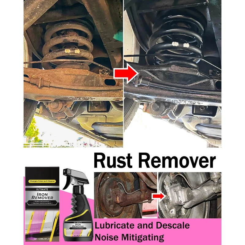 120ml Car Rust Remover Car Wheel Hub Metal Surface Cleaning Rust Removal Cleaning Stain Removal Bright Cleaning Agent Practical