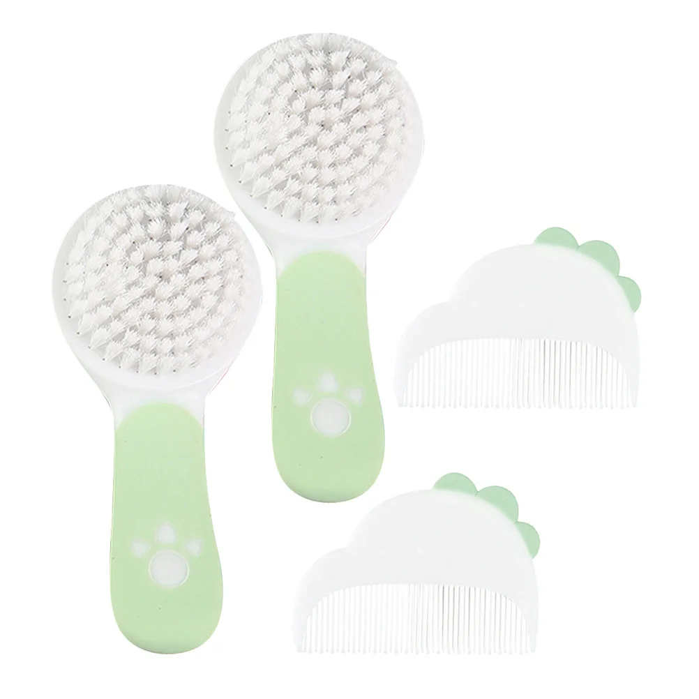 2-częściowy zestaw szczoteczki i grzebienia dla niemowląt, miękkie włosie, pielęgnacja włosów dla noworodków i małych dzieci, delikatne czyszczenie skóry głowy, idealny na baby shower