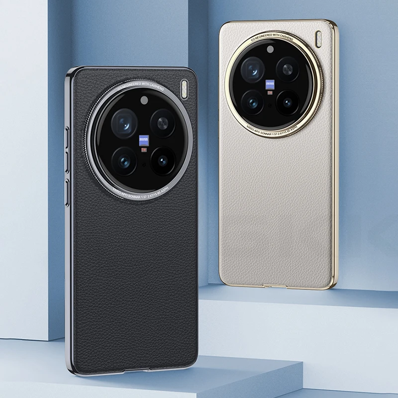 GKK Original Case For Vivo X200 Pro Mini Luxury Plating Plain Leather Camera Protective Hard Cover For Vivo X200 Pro Mini Case