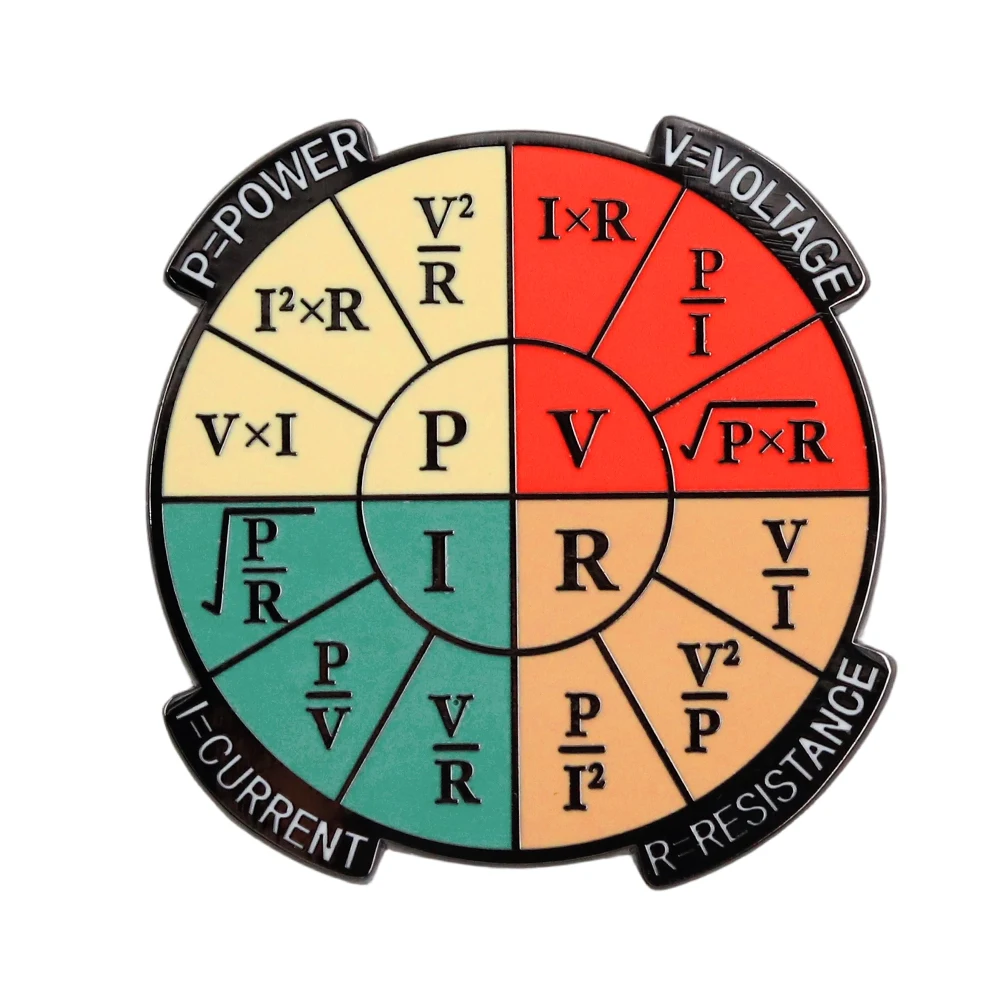 Ohm'S Law Voltage Current Resistance Badge Physics Science Circuit Equation Pin Fashion Backpack Apparel Student Teacher Gift