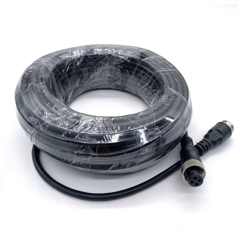 4 Pin Aviation Extension Video Cable 5M or 10M  or 15M  or 20M for Truck Van Rv Lorry Bus Monitor Backup Camera Connection