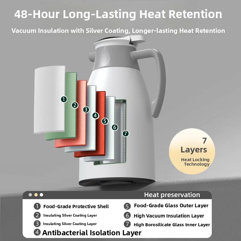 Smart Large Capacity Heating Kettle Digital Display Home Use Insulated Water Pot Dormitory Thermal Bottle Hot Water Pot Cup