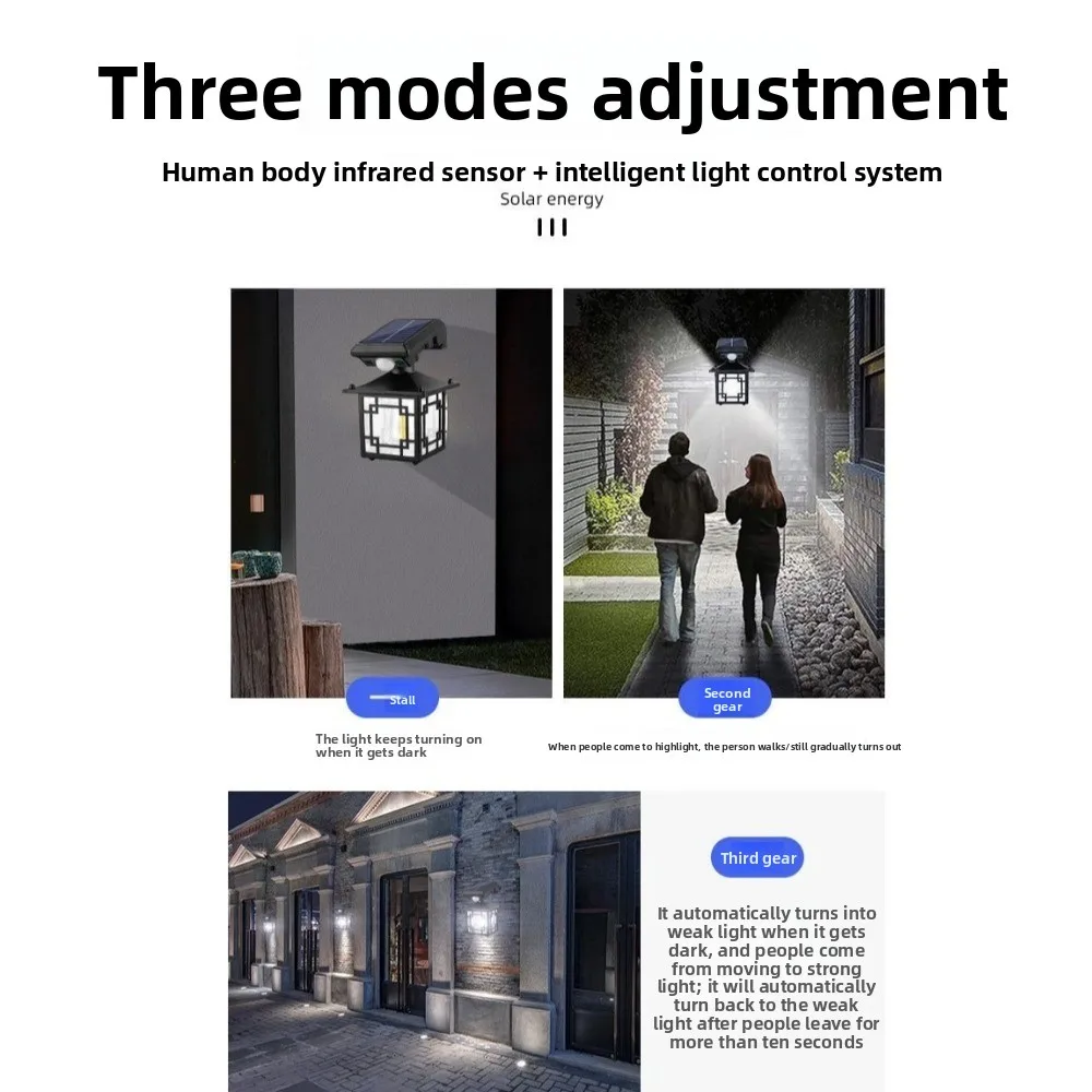 IP65 Waterproof LED Solar Light Adjustable 3 Lighting Modes Solar Street Light Energy Saving Garden Security Wall Light