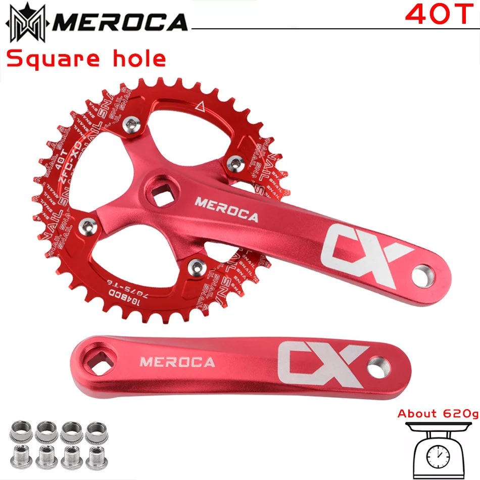 MEROCA CX Vierkant Gat Fiets Crankstel 104BCD Aluminium IXF Vierkant Gat Mountainbike Crankstel 170mm 32 T/34 T/36 T/38 T/40 T/42