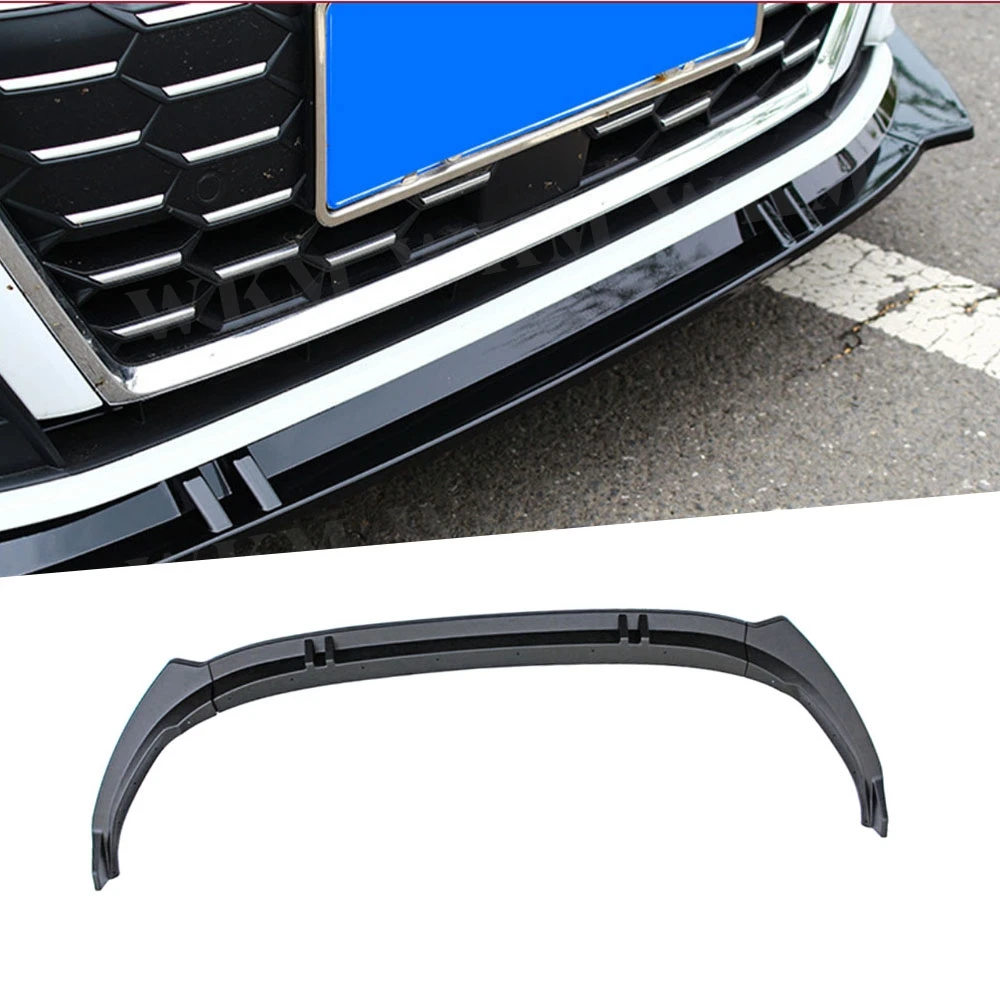 

ABS Black Front Lip Spoiler Front Bumper Lip Diffuser Cover Guard Tuning Protector For Audi A3 Sline Sport 2021+