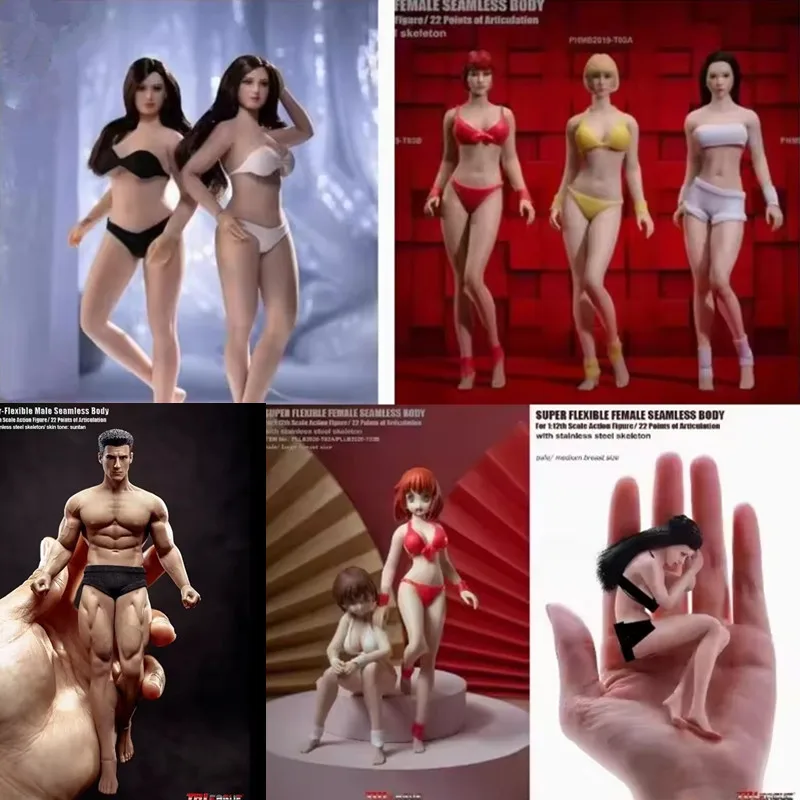 T01A/B T02A/B T03A/B T04A/B T05A/B TM01/2A 1/12 Anime Action Figures Modello 6 ''Seno femminile Corpo flessibile Scarpe di tela scollate