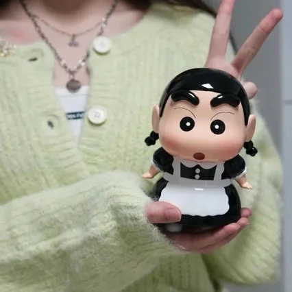 

Maid Shin Chan With Braids Crayon Shin Chan Cosplay Model Desktop Ornament Anime Peripheral Gift Girl Birthday Gift Toy