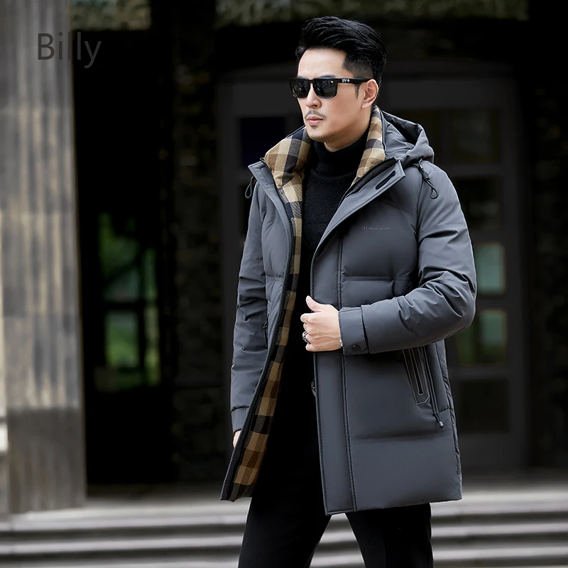 Long Down Jacket Duck Down Padding 2024 Male Winter Brand Warm Winter Men Down Jacket Padded Coats for Men Men's Clothing