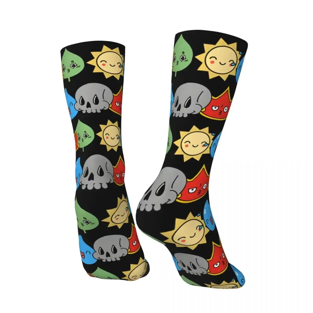 Retro W.U.B.R.G MTG Inspired Men's compression Socks Unisex MTG Harajuku Pattern Printed Novelty Crew Sock