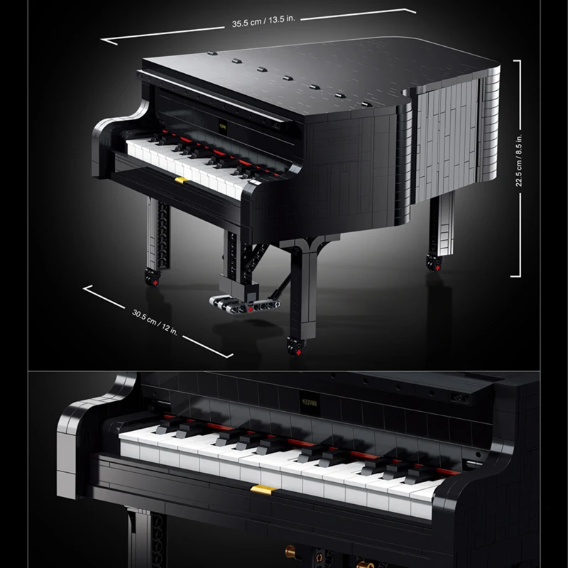 W MAGAZYNIE MOC GRAND PIANO Model z silnikiem Zaawansowane technologicznie klocki konstrukcyjne Cegła Prezent na Boże Narodzenie 21323 10285 XQGQ01 82998