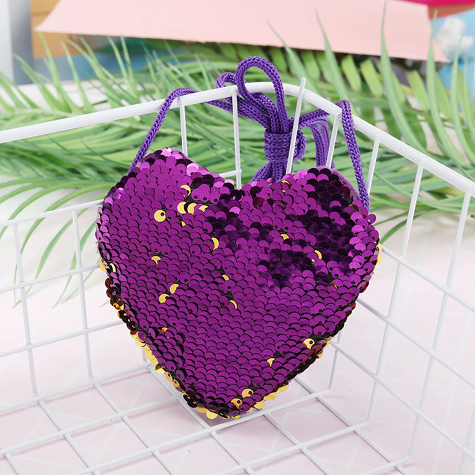 

3Pcs Heart Shape Coin Purses Trendy Practical Sequin Wallets Portable Elegant Change Bags Stylish Purse Heart Shape Wallet