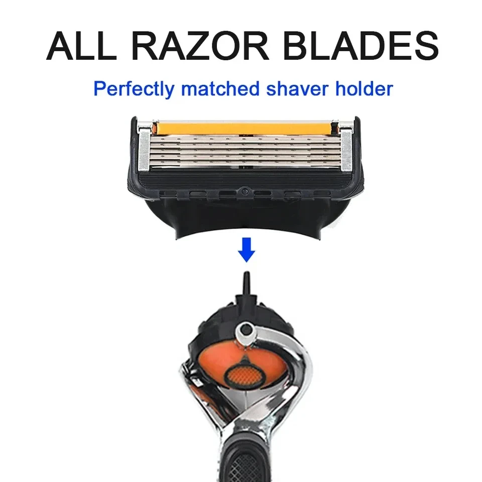 5-Layer Shaving Blade, Five Manual Shaving Blade, Imported Blade, Universal Replacement Blade Head, Men's Cleaning and Washing