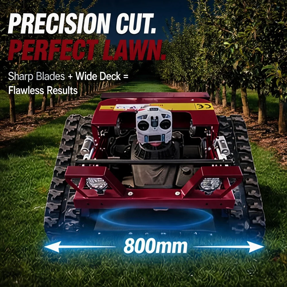 

Small Tracked Lawn Mower 500mm Cutting Width Multi-use Trimmer All-Terrain Remote Control Simple Design Landscape Garden
