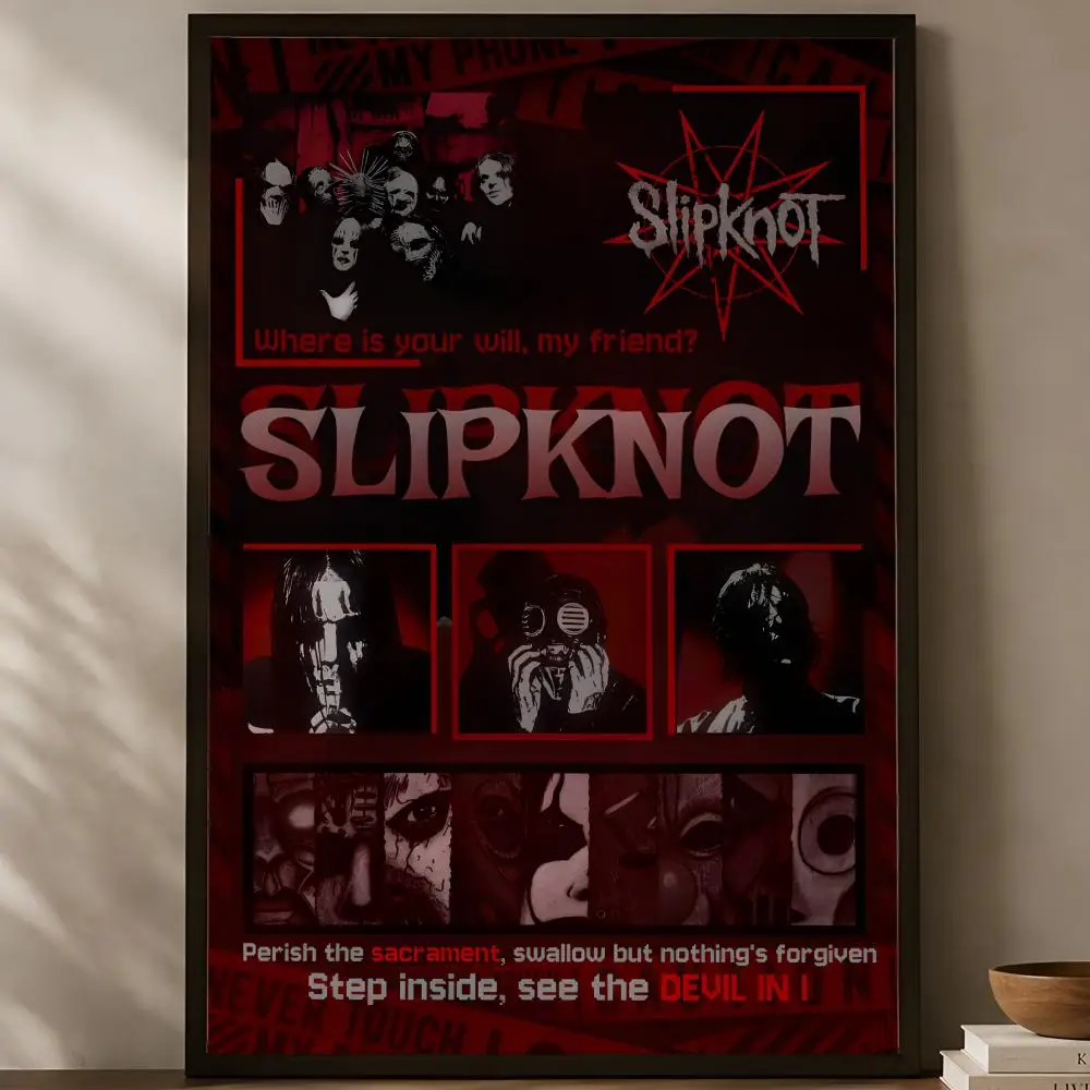 Band S-Slipknot Poster, selbstklebendes HD-PVC-Wandkunstposter, wasserfeste Dekoration für Schlafzimmer, Wohnzimmer und Zuhause – Detail 16