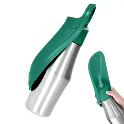Dog Water Bottle 27oz Stainless Steel Travel Water Dispenser Pet Accessories 2 In 1 Dog Water Bowl For Travel Outings Camping