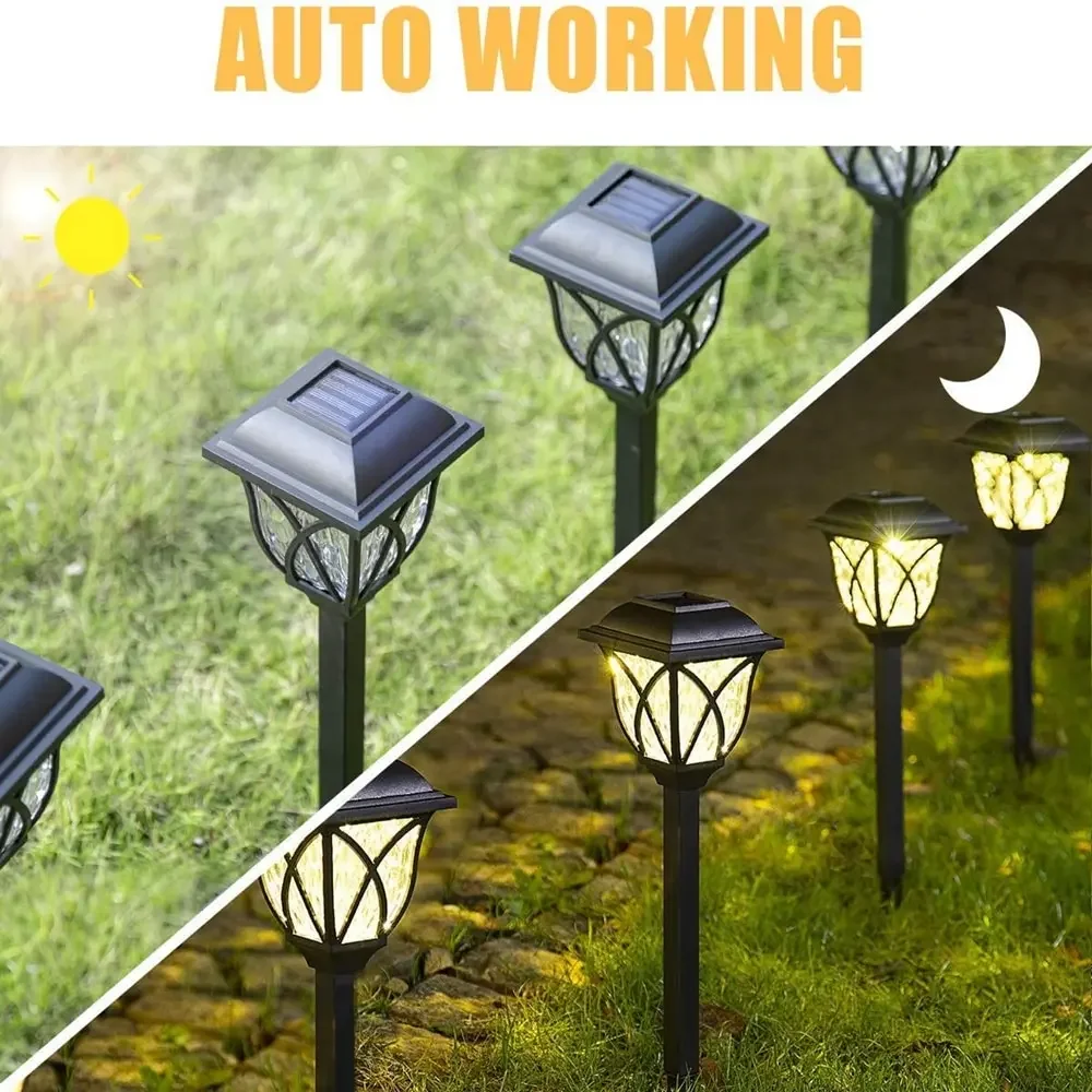 

2pcs/Lot Led Solar Lawn Lights Outdoor Waterproof Warm Light Garden Decoration Lamp For Walkway Path Villa Yard Driveway