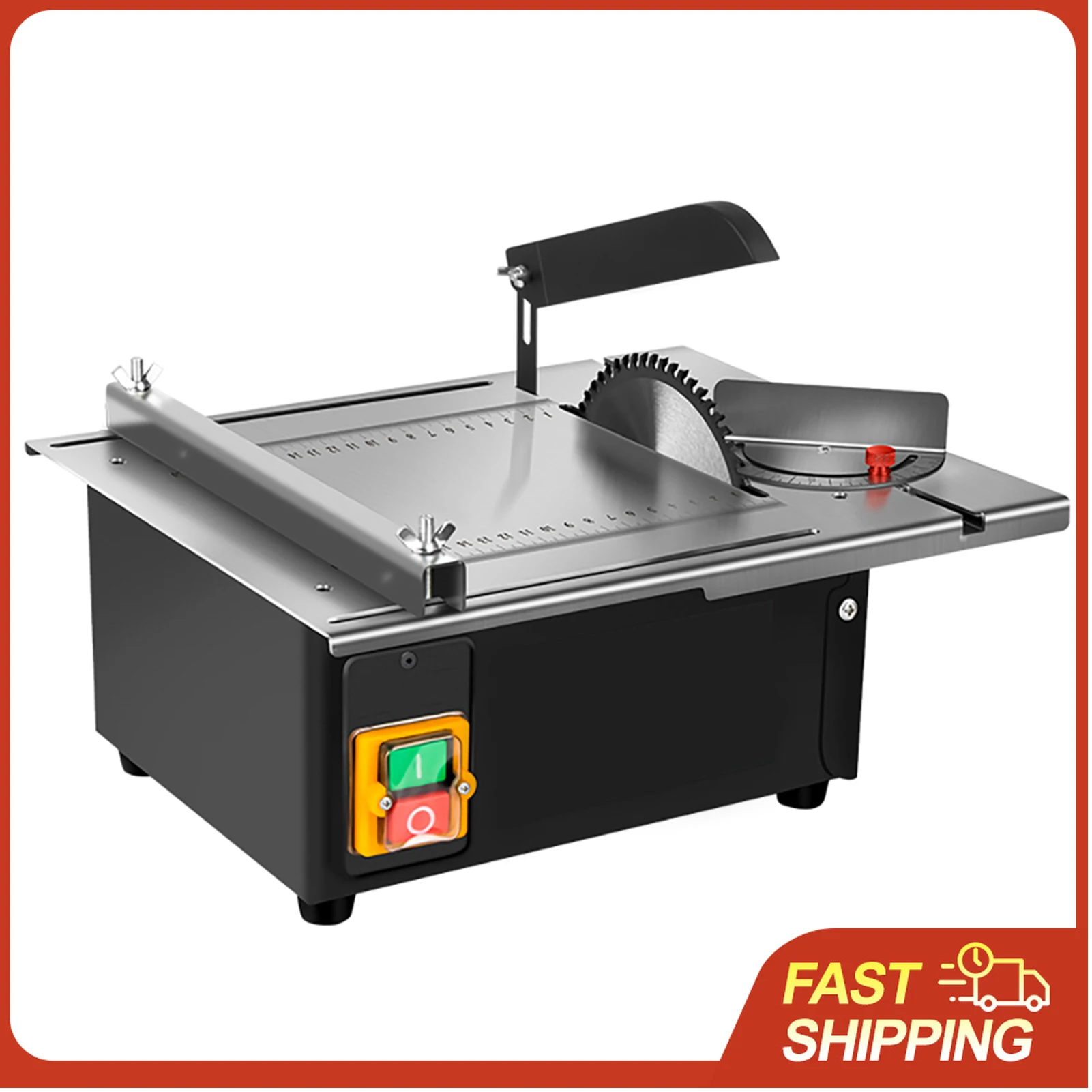2500W Table Saw Upgraded 340mm*280mm Stainless Steel Bench Saws with Angle Ruler Adjustable Backing Woodworking Cutting Machine