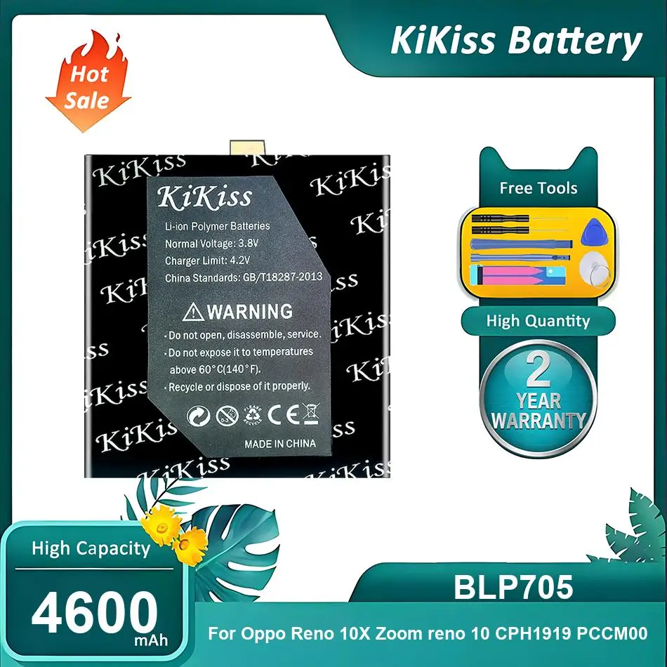

KiKiss Battery For Oppo Reno 10X Zoom reno 10 CPH1919 PCCM00,BLP705,4600mAh