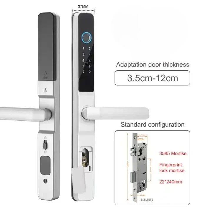 100% Quality Guarantee Anti Theft Smart Lock Tuya Wifi Ttlock Glue Rfid Sensor Card With Biometric Fingerprint Smart Door Lock