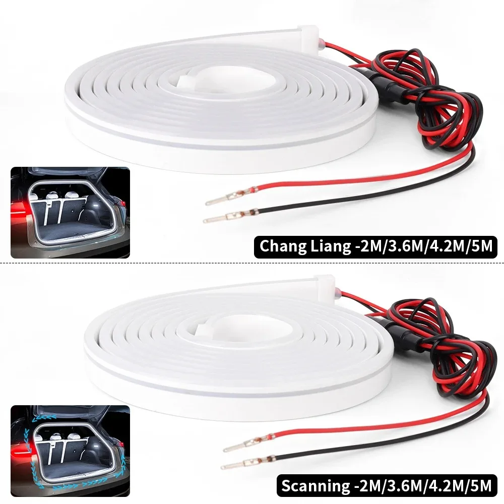 سيارة عالية السطوع جذع الإضاءة الضوء المحيط 2/4 متر الديكور الداخلي LED الأسلاك الحرة الاستشعار التلقائي الباب الخلفي شرائط مصباح #5