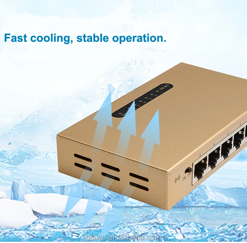 2 PZ DIEWU Nuovo design a 5 porte Supporto per amplificazione del segnale Switch di rete 10/100 Mbps