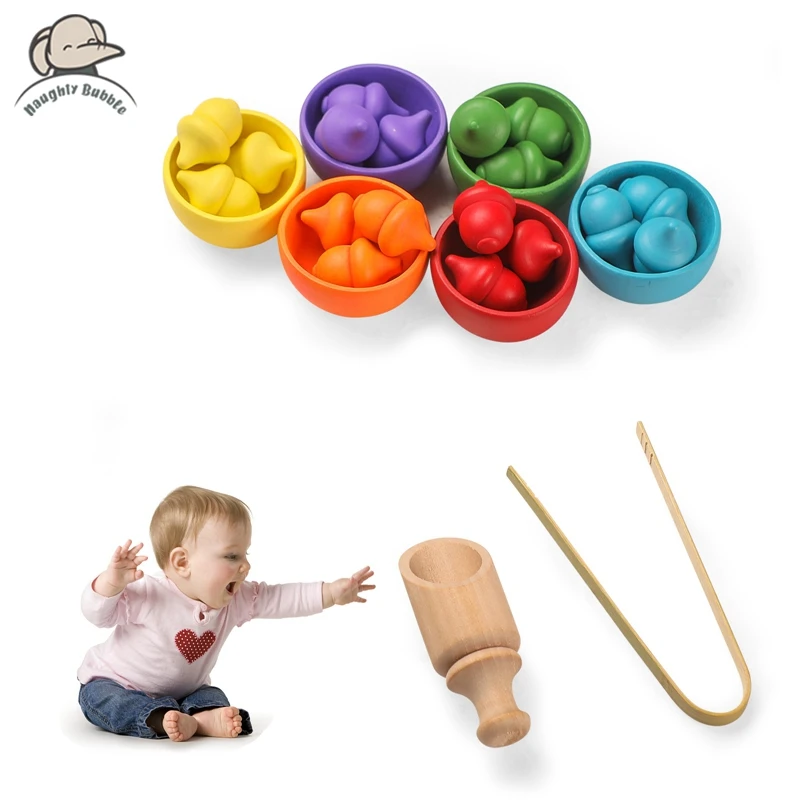 Montessori Toys  Color-classified Toy Baby Educational Wooden Toy To  Hand And Foot Coordination Toys Color Recognition Toy