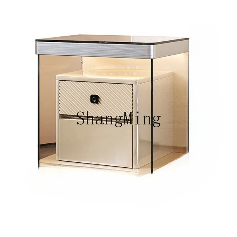 

FG bedside table with lock floor lamp integrated modern simple household bedroom bedside table