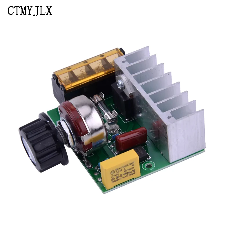 AC 0-220V 4000W SCR Electric Voltage Regulator Motor Speed Temperature Controller Dimmers With Temperature Insurance