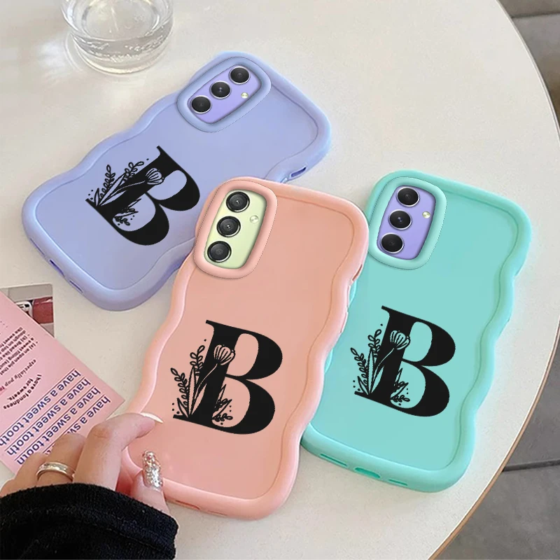 Letter B Phone Case For Samsung Galaxy A04 A04S A05 A05S A06 A07 A14 A15 A16 A17 A24 A25 A26 A34 A35 A36 A54 A55 A73