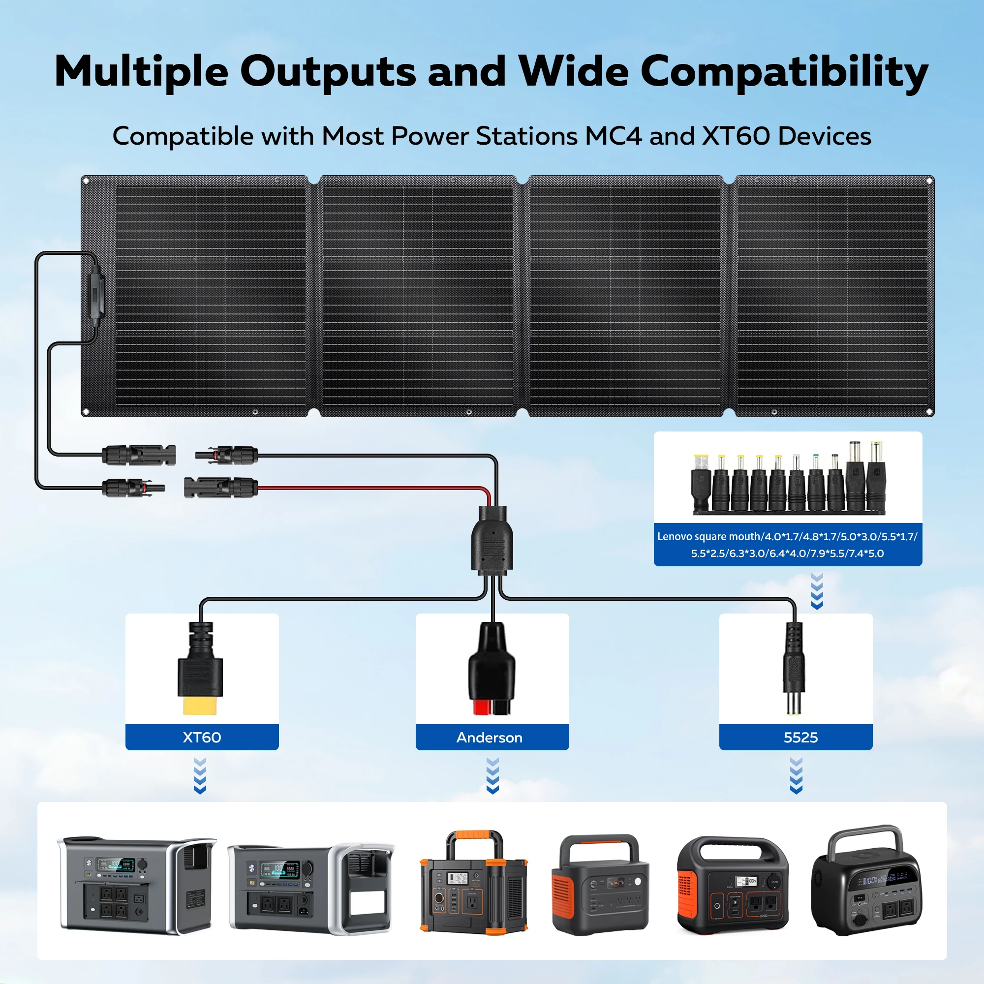 CTOLITY SPC200 لوحة طاقة شمسية مرنة ETFE IP68 200 واط المحمولة لوحة طاقة شمسية قابلة للطي كفاءة 23% السفر الهاتف قارب RV