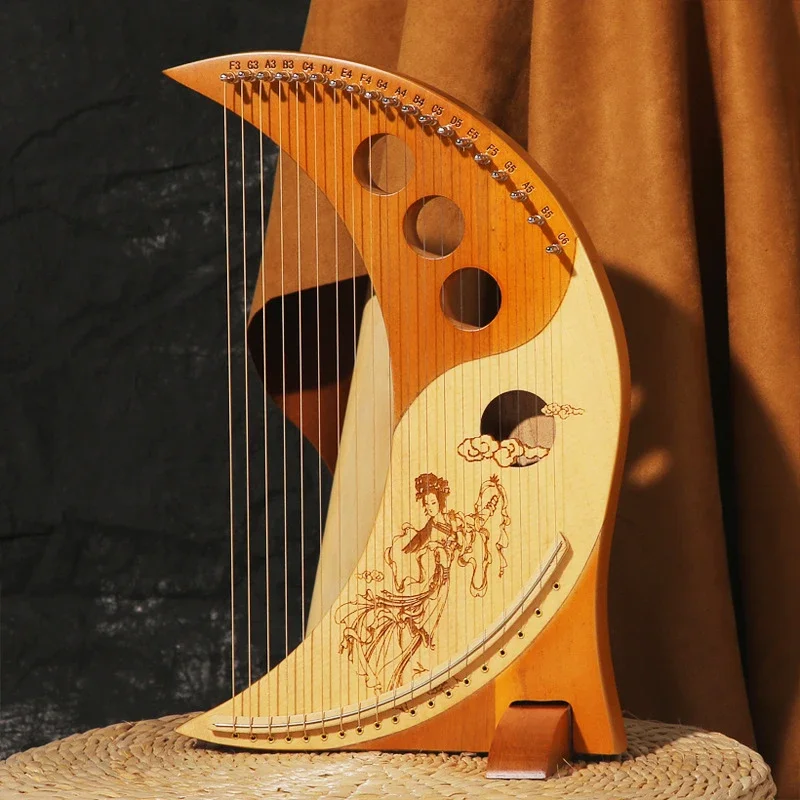 19 String Lyre Piano High Quality Solid Wooden Harp Portable Musical Instrument With Tuning Wrench Tool