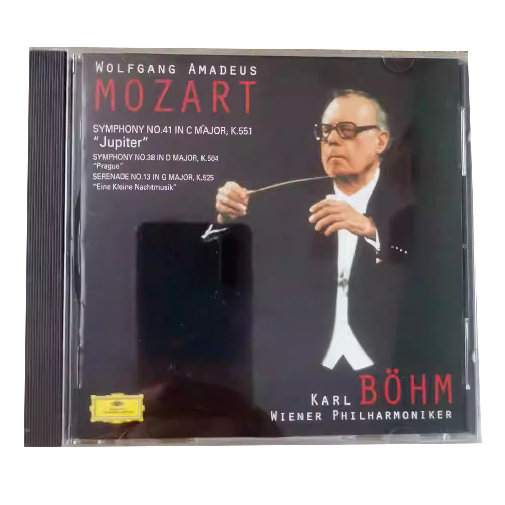 CD Sinfonía de Mozart No. 41 Carl Bohm Bohm como uno de los intérpretes autorizadores de las obras de Mozart Serenades que cubren Mozart