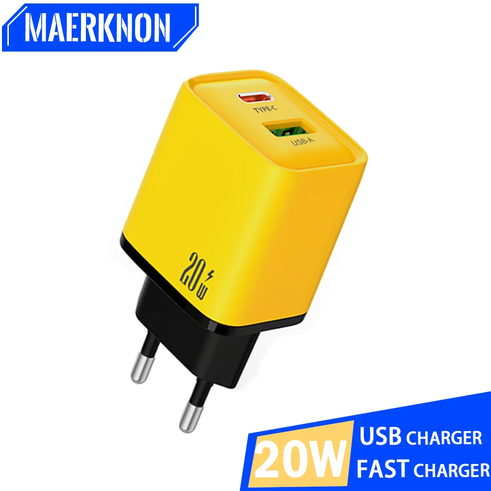 USB C Wall Charger 20W PD Real Fast Charging Mobile Phone High Speed Type C for IPhone Xiaomi Quick Charge Travel Charger New