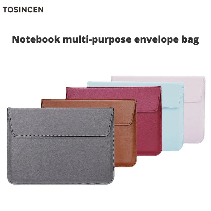 

TOSINCEN Sleeve with Stand PU Liner Bag Computer Case for Apple Notebook Macbook Air Pro Envelope Bag Horizontal Laptop Bag