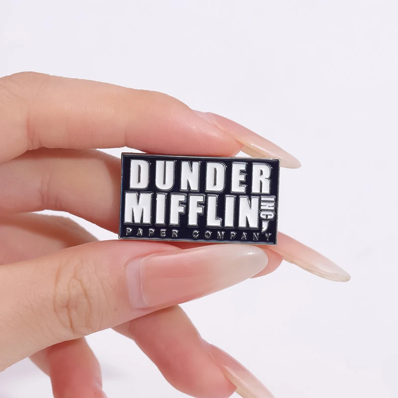 Dunder Mifflin Ing Paper Company Enamel Pin Office Hard Brooches Metal Backpack Lapel Badges Jewelry Gift For Friends