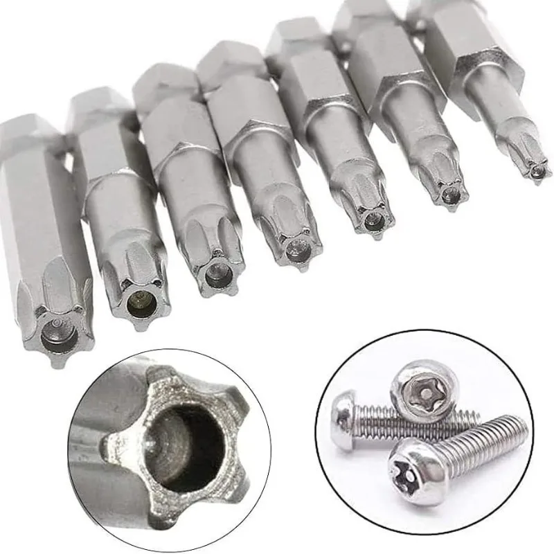 7 Pcs Set S2 Magnetic Star Screwdriver Bits 50mm Length 1/4